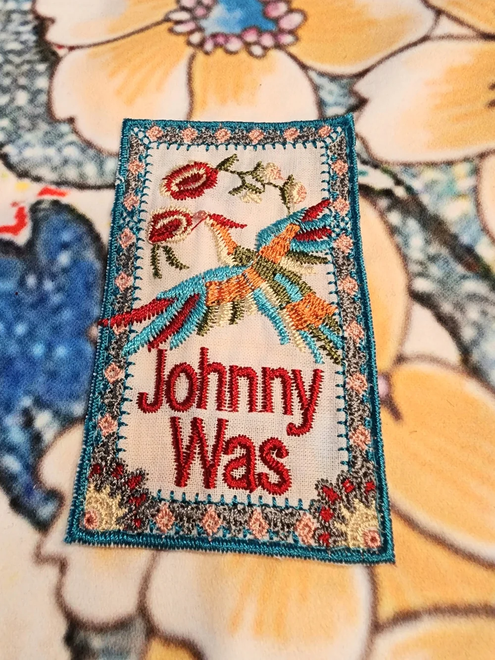 2 Johnny Was Floral Dust Bags Pink, Blue, Yellow - Picture 5 of 6